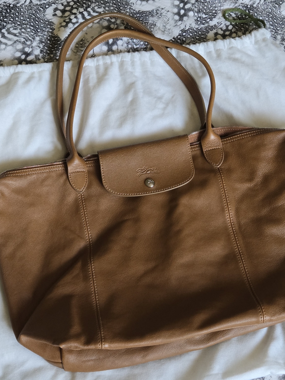Longchamp Cognac Leather Tote - Picture 2 of 8